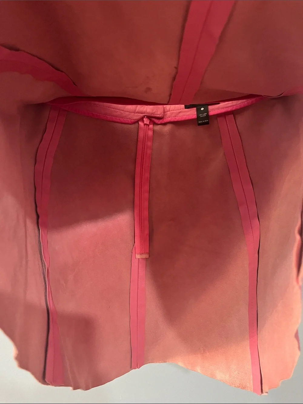Aqua Bright Pink Mini Skirt — A-Line Lamb Leather